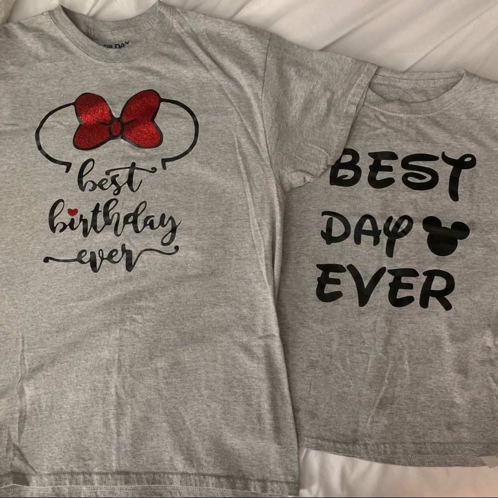 Matching Disney shirts best birthday/day ever